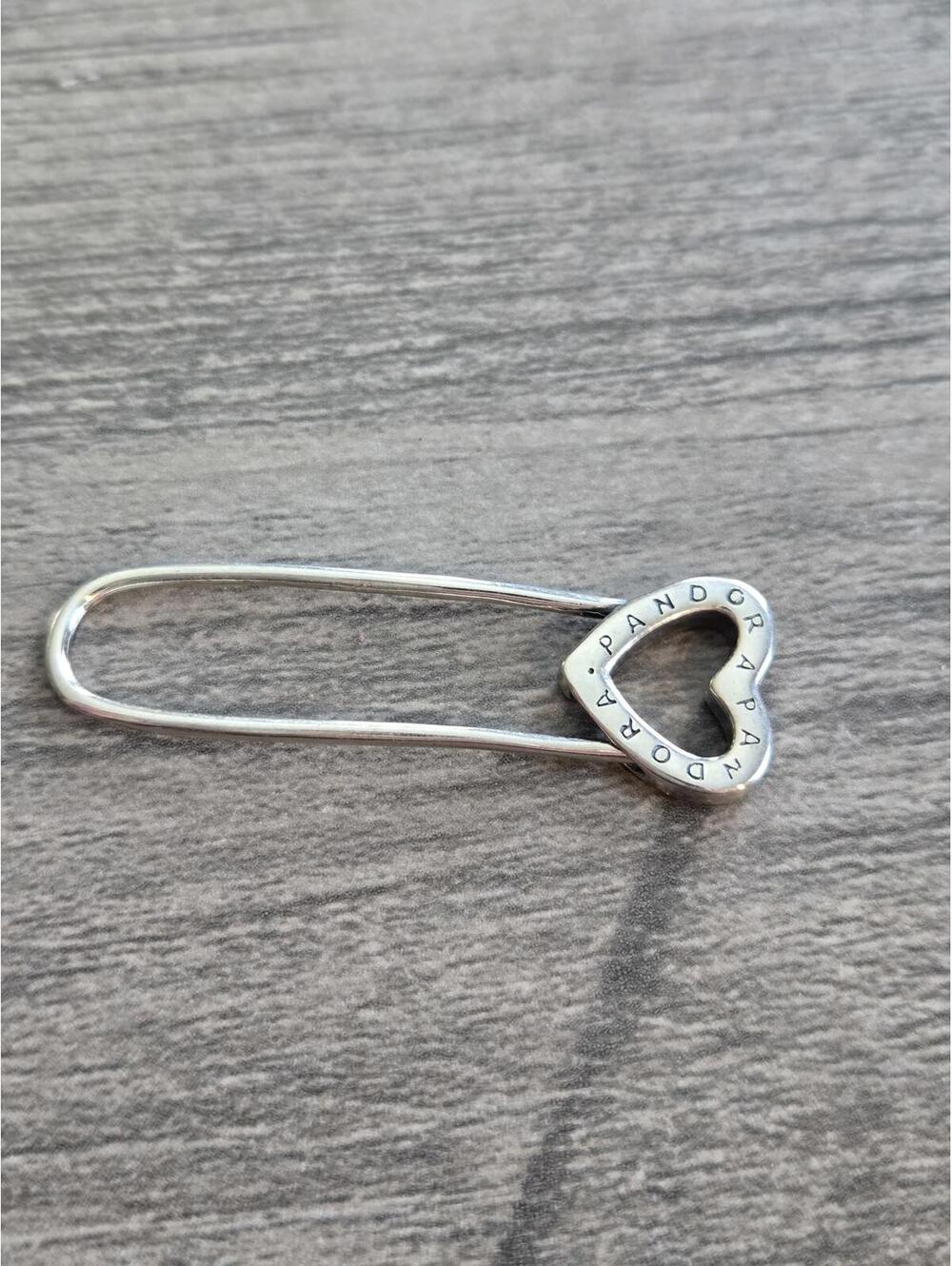 Pandora Sterling Silver Heart Safety Pin Charm